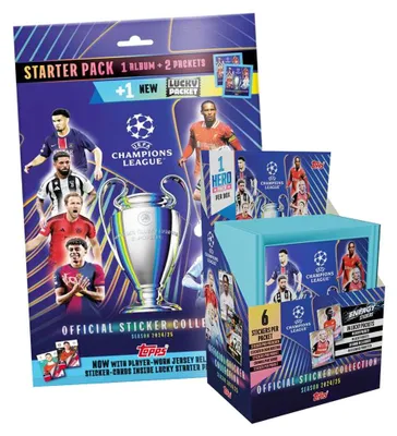 Image de Topps - Ligue des champions 2024/2025 - Autocollants à collectionner - 1 présentoir (51 sachets) + album