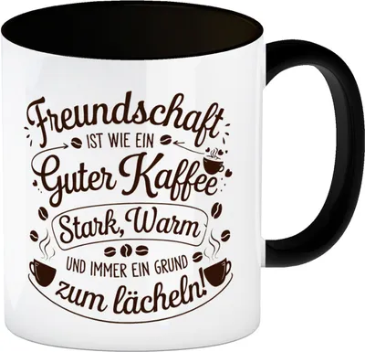 Produktbild von Freundschaft ist wie Kaffee - Kaffeebecher in schwarz