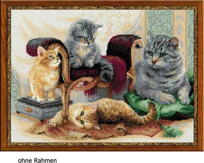 Produktbild von Riolis gezählt Kreuzstich Kit Feline Familie