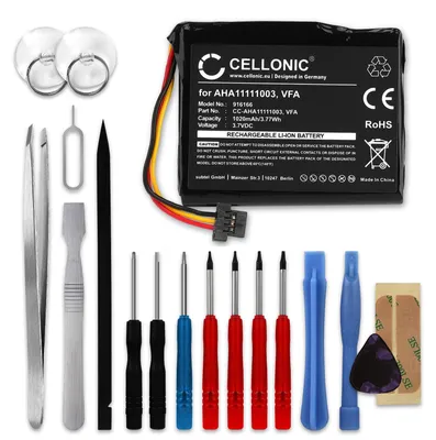 Image de CELLONIC 1x Batterie pour GPS / Navigation Compatible avec TomTom Start 60 M Europe Traffic, Start 60, Start 60 EU, AHA11111003 - (1020mAh, 3.7V) + kit d'outils