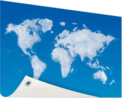 Produktbild von Gartenposter - 120x80 cm - Weltkarte Wolken - Modernes Wandbilder