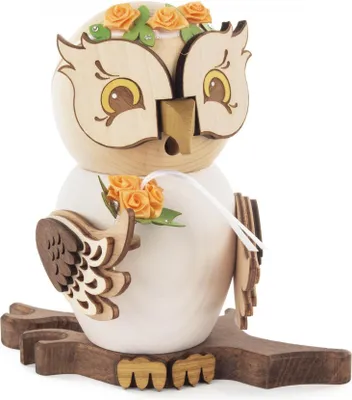 Produktbild von Räuchereule Braut (15cm) von Drechslerei Kuhnert