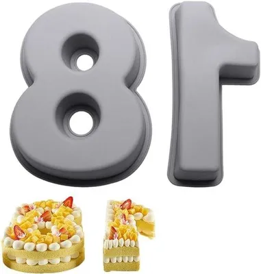 Image de Moule à gâteau en 3D de 25 cm avec chiffres, gris