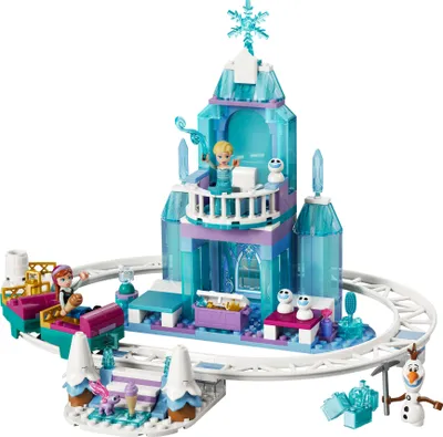 Produktbild von LEGO ǀ Disney Frozen Elsas Schlittenfahrt um den Eispalast - Spielzeug inkl. Anna- und Elsa-Minipuppen, Olaf Figur sowie Eisenbahnschienen und Schneewagen - Geschenk für Mädchen ab 4 Jahren - 43281