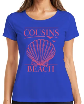 Productafbeelding van COUSINS BEACH - Strandshirt met schelpendesign, marineblauw, maat XL