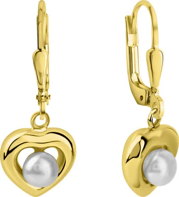 Produktbild von Fascination by Ellen K. Ohrhänger 375/- Gold 3,8cm gelb Süßwasserzuchtperle weiß 324330222-2