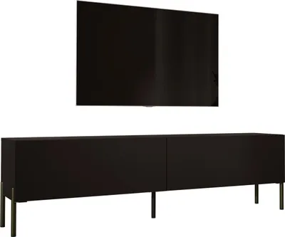Produktbild von TV-SCHRANK : Mattschwarz mit Beinen in Schwarz, 170 x 52 x 32 cm