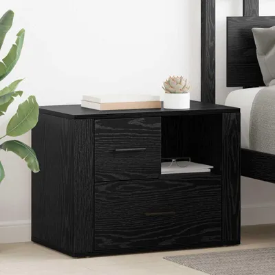 Produktbild von vidaXL Nachttisch Schwarz Eichen-Optik 35 x 60 x 50 cm Holzwerkstoff