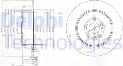 Produktbild von 2x DELPHI Bremsscheibe BG3777 für TOYOTA Avensis Kombi (_T22_) AVENSIS (_T22_)