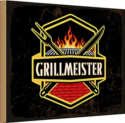 Produktbild von Holzschild Spruch 30x20cm Grillmeister