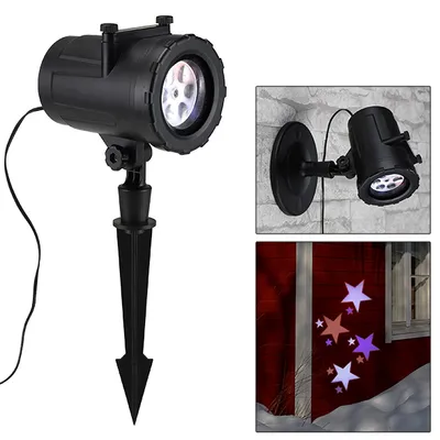 Produktbild von Lichtprojektor LED mit Erdspieß, Dreheffekt, 12 Dias, IP44, 5m Kabel