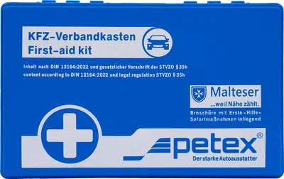 Produktbild von Verbandkasten mit Inhalt nach DIN 13164:2022, blau | PETEX