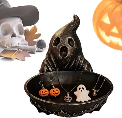 Produktbild von Niedliche geisterförmige Halloween-Naschschale für Süßigkeiten, Desserts, Kekse und Party-Snacks
