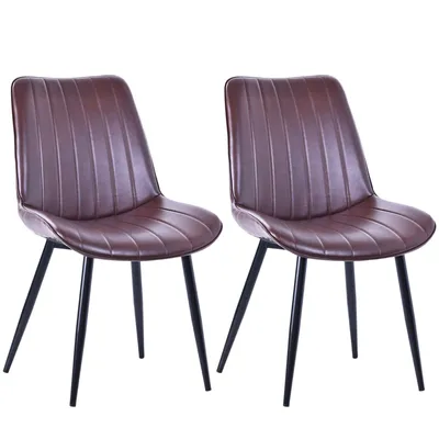 Image de HOMAVO Chaise de salle à manger - Chaise confortable en velours ou similicuir, ergonomique, structure métallique, assise large 53×43 cm