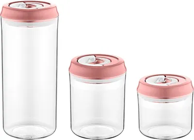Produktbild von Herzberg Vakuum-Aufbewahrungsglas-Set Rosa