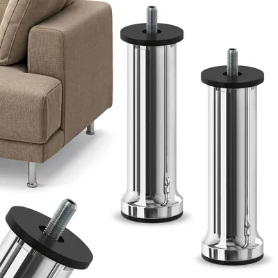 Produktbild von BASTLUNDA verchromte Möbelfüße, Möbelfüße mit Gewinde, 13 cm – 2er-Set, IKEA