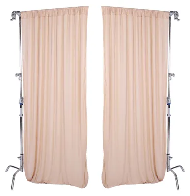 Produktbild von 2-teiliger Hintergrundvorhang für Hochzeiten, 5 x 10 Fuß, aus Polyester-Chiffon, Fotovorhänge für Geburtstagsfeiern, Hintergrund in Champagnerfarbe