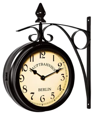 Image de Horloge murale de gare - Noire - Design vintage