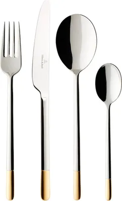 Produktbild von Villeroy & Boch Ella teilvergoldet Tafelbesteck 144-teilig "Gastro-Set"