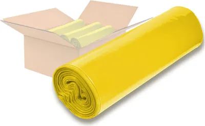 Produktbild von 250x LDPE-Müllsäcke 120 L 700 x 1100 mm Typ 60 = 32 my Regenerat gelb
