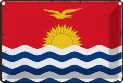 Produktbild von vianmo Blechschild 12x18 cm Kiribatis Kiribati Flagge Fahne Wappen