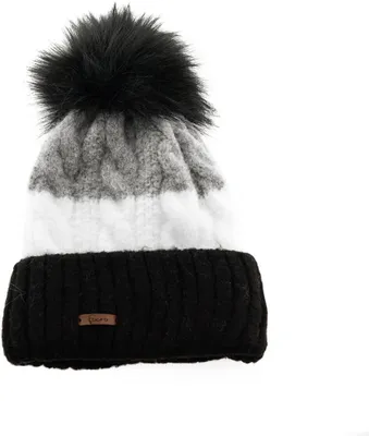 Immagine prodotto di Cappello invernale con motivo a trecce e pompon - cappello elegante da donna con fodera nera