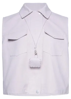 Produktbild von Minimalistische Damen Weste rosa Größe M mit Reißverschluss und klassischem Kragen