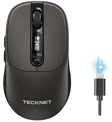 Zdjęcie produktu dla Bezprzewodowa mysz z wyświetlaczem LED, trójtrybowa mysz Bluetooth do laptopów