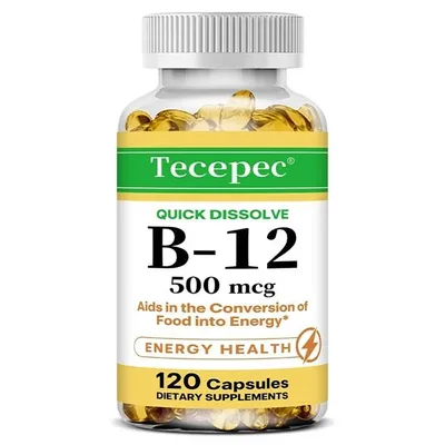 Immagine prodotto di Vitamina B12 (120 capsule) Integratori alimentari, Energia, Cuore, Salute cardiaca, Nervi, Salute dei nervi, Muscoli, Resistenza, Metabolismo