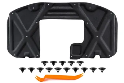 Image de Isolation thermique du capot moteur, isolation acoustique du capot moteur, tapis d'isolation pour capot moteur, avec clips, pour Toyota Hilux VII AN20, modèles 2011-2015, référence : 53341-0K150, 533410K150
