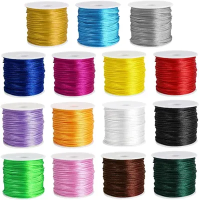 Productafbeelding van Nylonband, satijnlook, 1,5 mm breed, 15 stuks, geschikt voor sieraden en knutselwerk