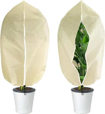 Produktbild von Winter-Frostschutz für Pflanzen 100x80cm 2er Pack Schutzhülle mit Reißverschluss