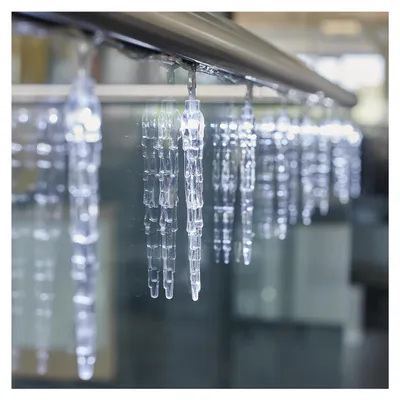LED-Eiszapfen-Lichterkette, kaltweiß, 135 cm, 10 LEDs, Timer