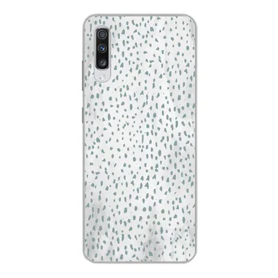 Produktbild von MuchoWow® Handyhülle Schutzhülle Hülle für Samsung Galaxy A70 Polka dots - Marmor - Weiß Silikon Softcase Handy Hülle - Schutzhaube