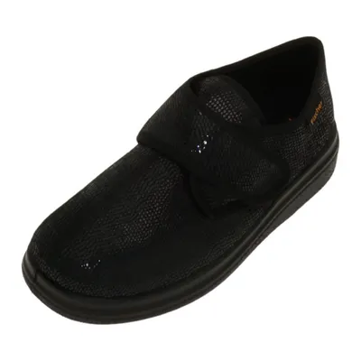 Produktbild von Fischer Markenschuhe Klett-Hausschuh Schwarz Damen Hausschuh in Schwarz, Größe 37