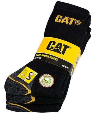 Produktbild von 3 Paar CAT Caterpillar Original Work Arbeitssocken - Farbe: Schwarz - Größe: 46-50