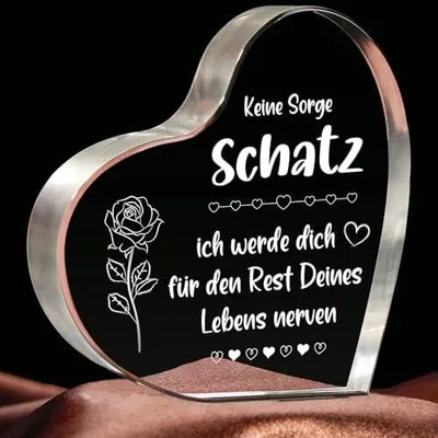 Produktbild von Jahrestagsgeschenk Für Sie, Geschenk Für Freundin, Geburtstagsgeschenk Valentinstag Jubiläumsgeschenk Für Frauen, Ich Liebe Dich Geschenke Für Sie Ehefrau - Herzförmige Briefbeschwerer