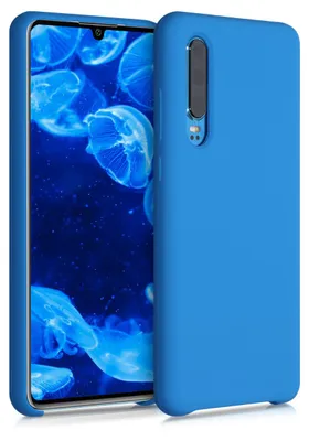 Produktbild von kwmobile Handyhülle für Huawei P30 Hülle - Case Silikon - Kabelloses Laden - Schutzhülle Cover in Strahlend Blau
