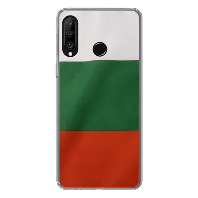 Produktbild von MuchoWow® Handyhülle Schutzhülle Hülle für Huawei P30 Lite Nahaufnahme der Flagge von Bulgarien Silikon Softcase Handy Hülle - Handyhülle