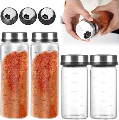 Produktbild von Kräuterbehälter mit Drehdeckel - 2 x 300 ml + 2 x 500 ml, Borosilikatglas