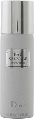 A close-up studio shot of a Dior Eau Sauvage Deospray can.