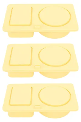 Produktbild von 3er-Pack wiederverwendbare Silikon-Snackbehälter mit Deckel, Doppelfachbox zum Würzen