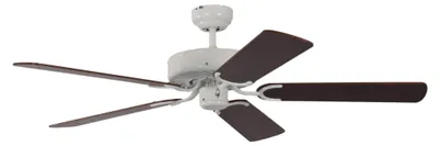 Image de Ventilateur de plafond Potkuri Blanc / Acajou 132 cm avec chainette