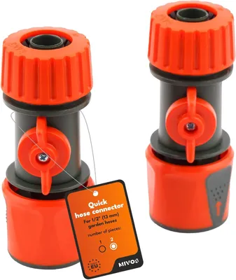 Obrázok produktu pre Spojka na hadicu 2 x, 1/2 palca (13 mm), s uzatváracím ventilom, na zavlažovanie, vonkajšie použitie