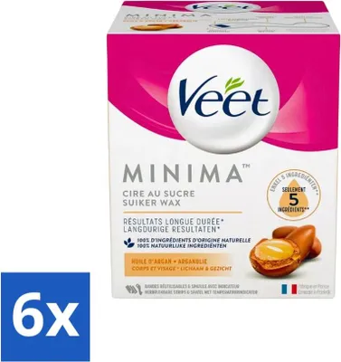 Produktbild von Veet – Warmwachs – Orientalisches Enthaarungswachs – Minima – Arganöl – 250 ml - Vorteilspack - 6 Stücke