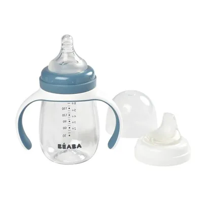 Produktbild von Beaba 2 in 1 Lernbecher 210 ml - windisches blau; 913477