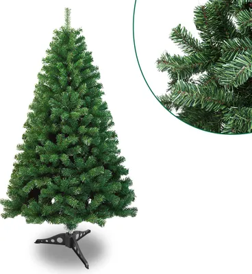 Image de Jayseuw 120cm Arbre de Noël artificiel avec 220 pointes PVC, Sapin avec support, Arbre de Noël artificiel Vert