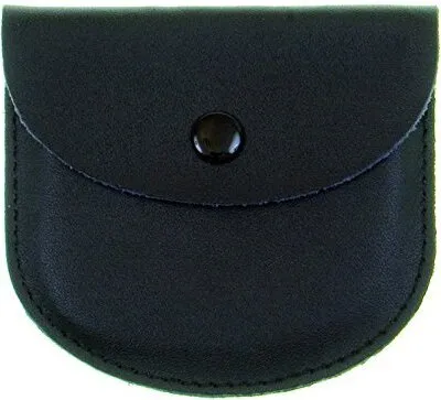 Produktbild von Rosenkranztäschchen Leder schwarz 8x7 cm mit Falz