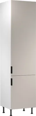 Produktbild von Küche Hochschrank 60 cm Küchenblock küchenmöbel, Sorento D60TAX Weiß/Beige