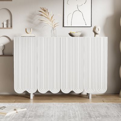 Merax komoda z 4 szufladami, kredens szafka do salonu bufet, szer:120cm, biały